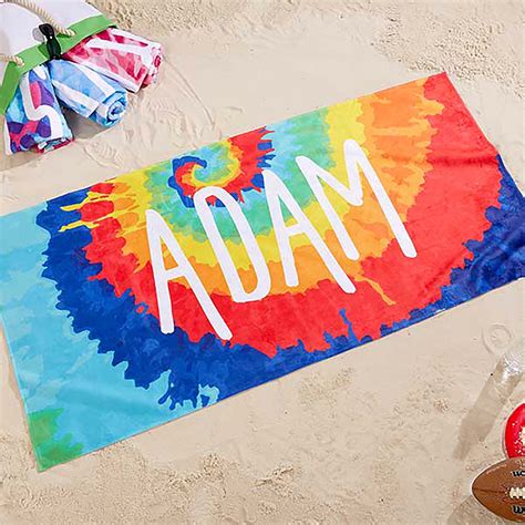 Tie Dye Personalized Towels: Colorful & Unique with Names
